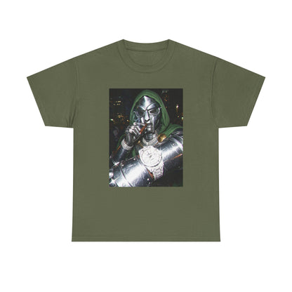 Armored Villain Smoking Cigar Night Scene
