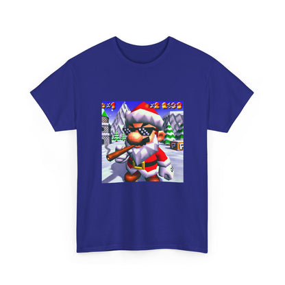Deal With It Santa Mario Smoking Blunt Tee