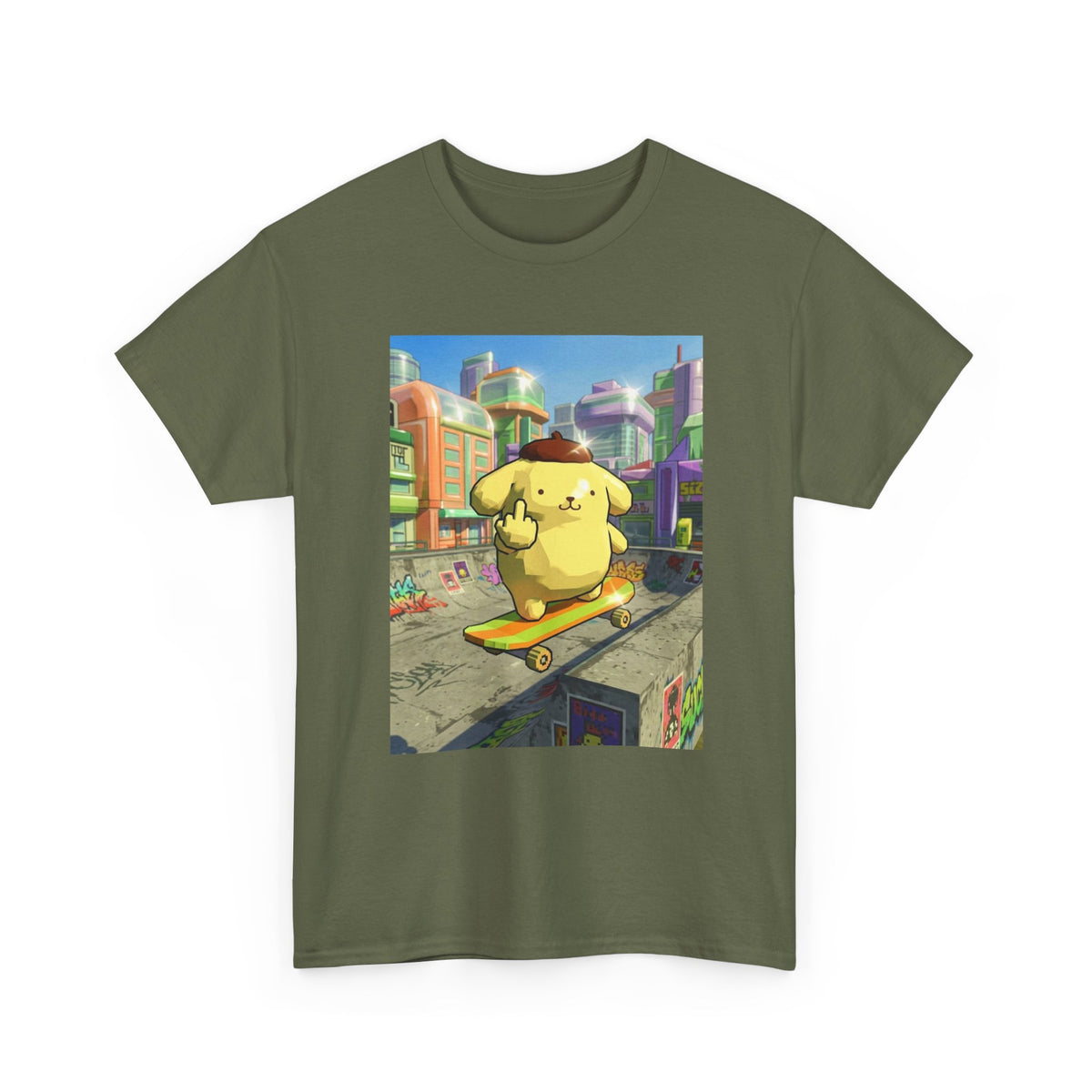 Pompompurin Flipping Bird Skate Park Tee
