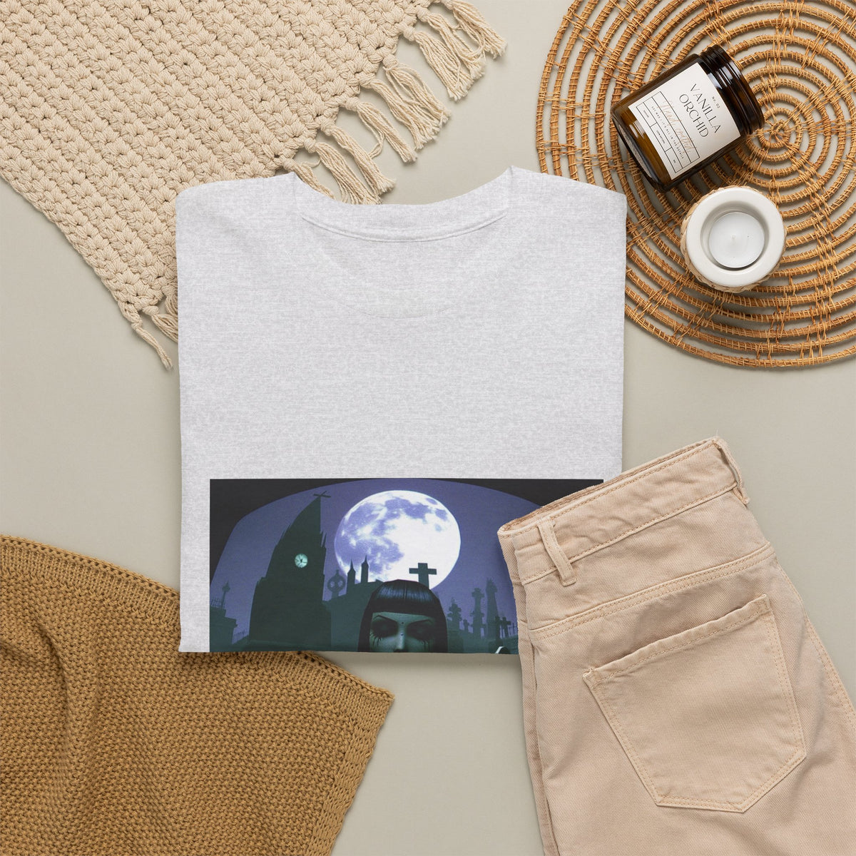 Goth Sim Smoking In Cemetery Moonlight Tee