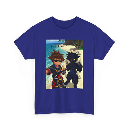 Sora And Dark Form Flipping Off At The Beach