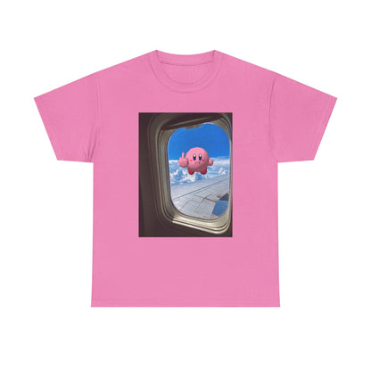 Kirby Flipping Off Airplane Window Tee