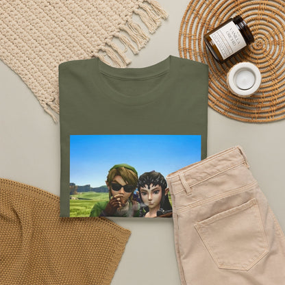 Link And Zelda Smoking Cigars Tee