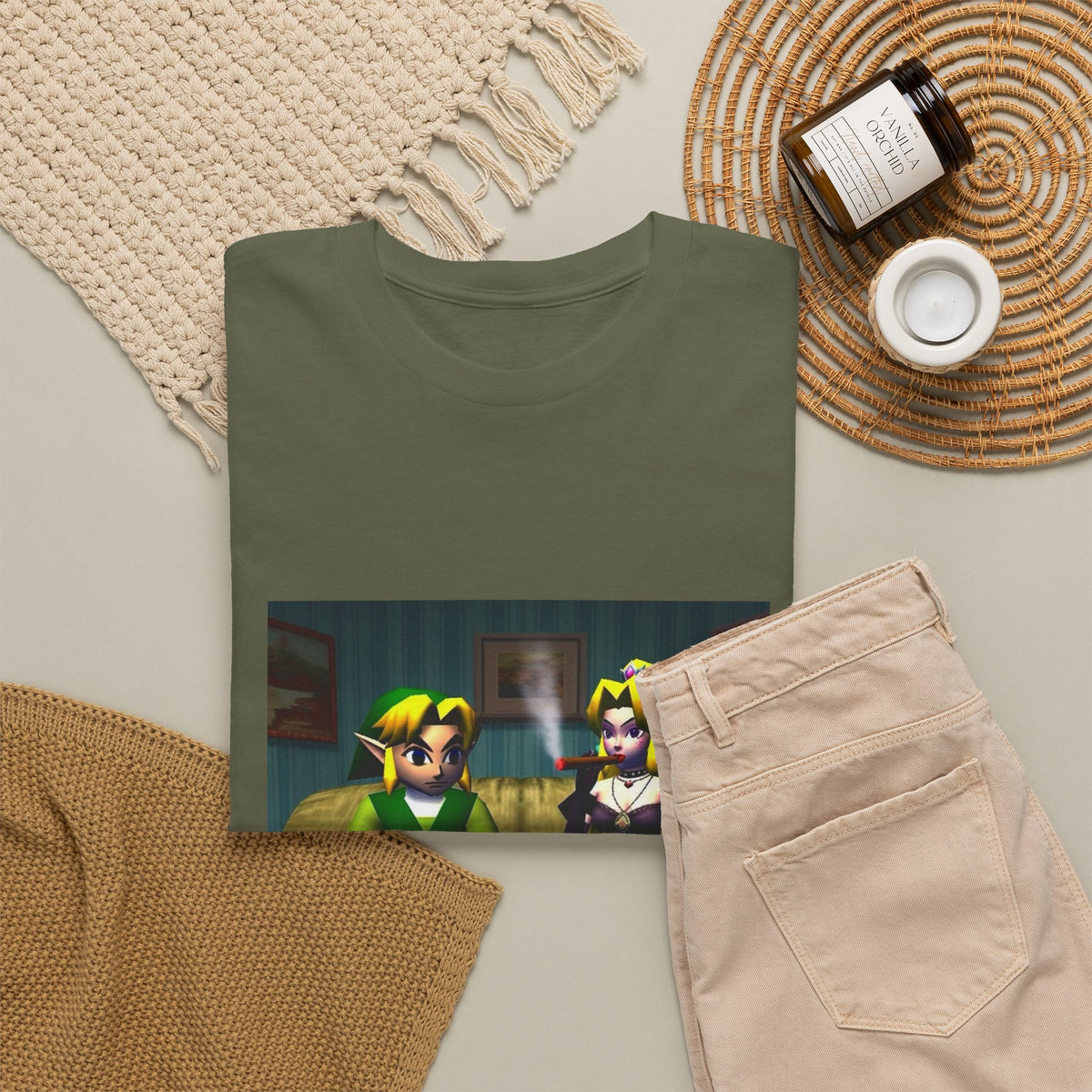 Link and Goth Peach Chillin' and Smoking Tee