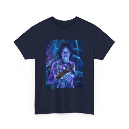 Cybernetic Woman Offers Lit Cigar Tee