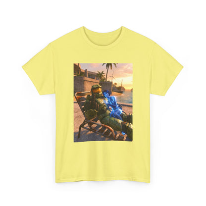 Master Chief Chilling With Cortana Beachside