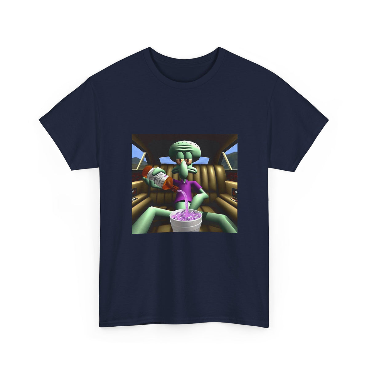 Squidward Pouring Lean In Car Tee