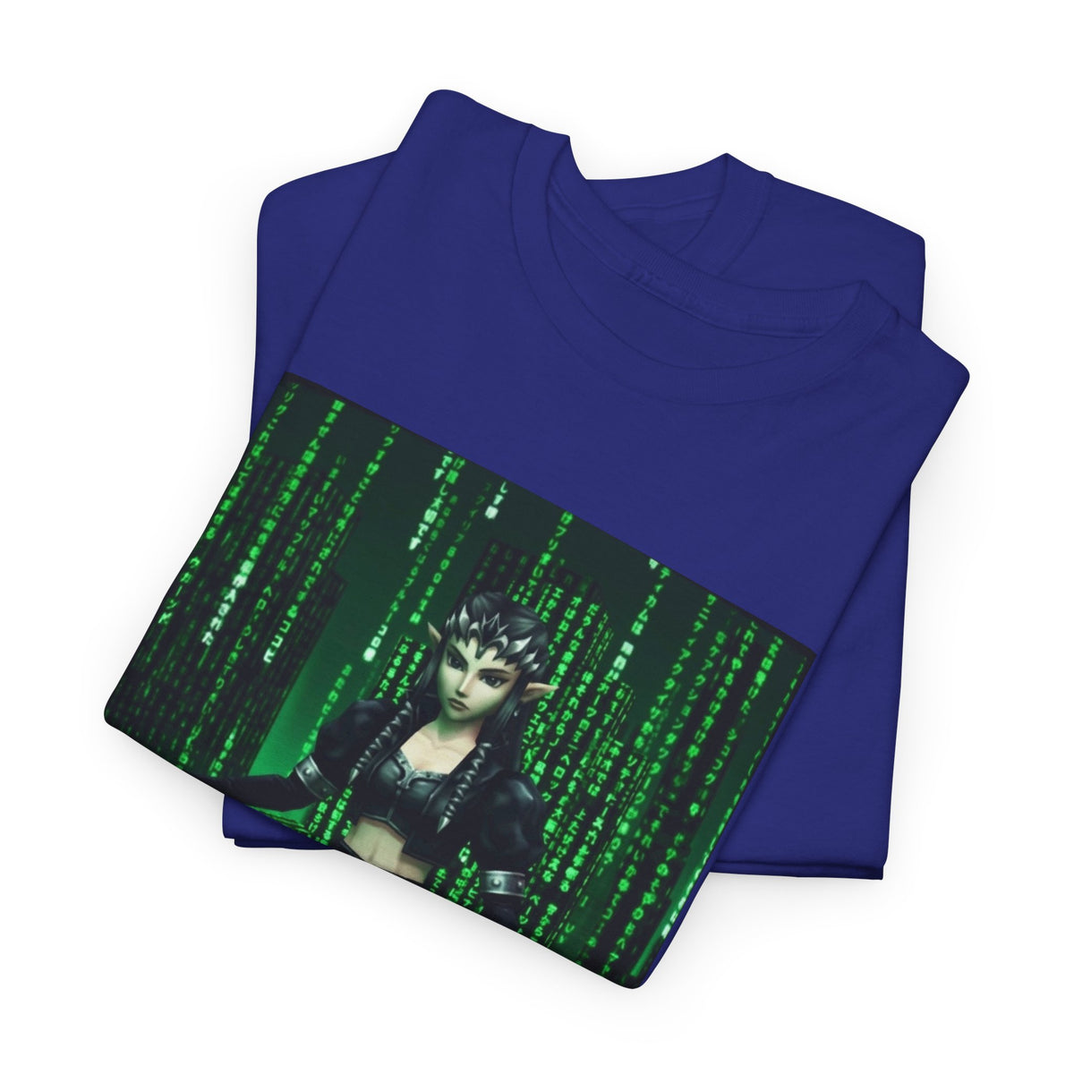 Cyberpunk Elf Queen In The Matrix City Tee