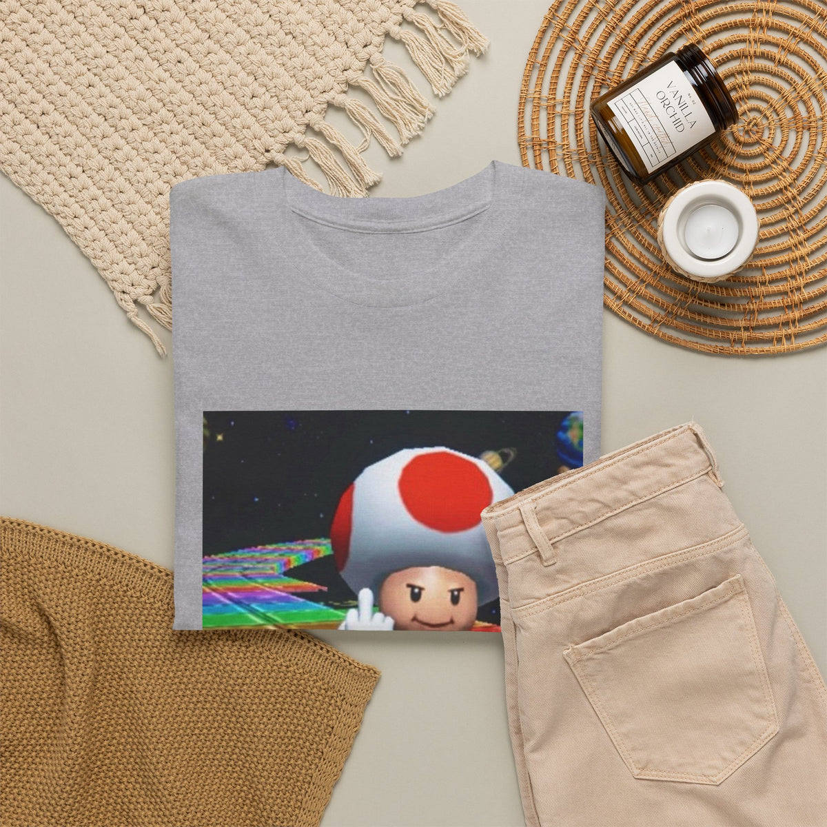 Toad Flipping The Bird On Rainbow Road