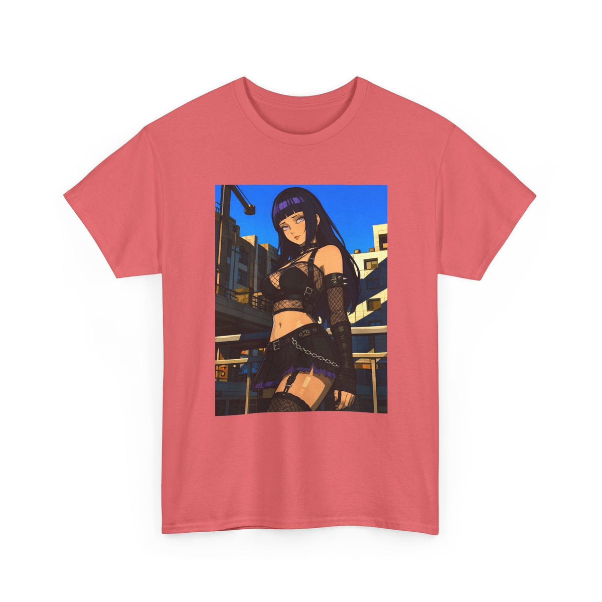Gothic Anime Girl Staring Cityscape Tee
