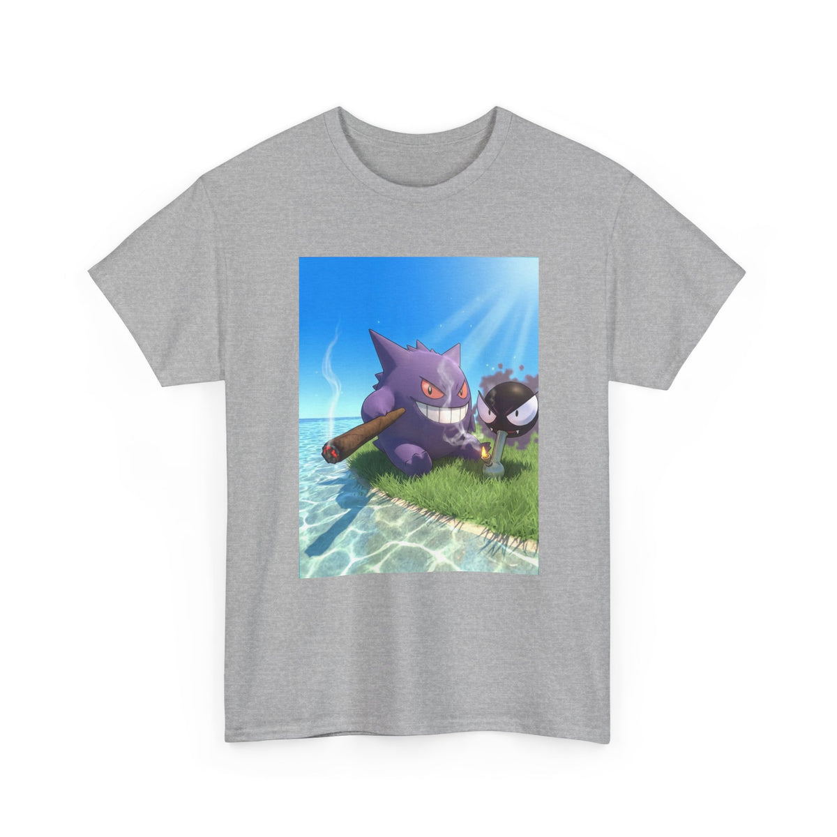 Gengar and Gastly Getting High Beachside