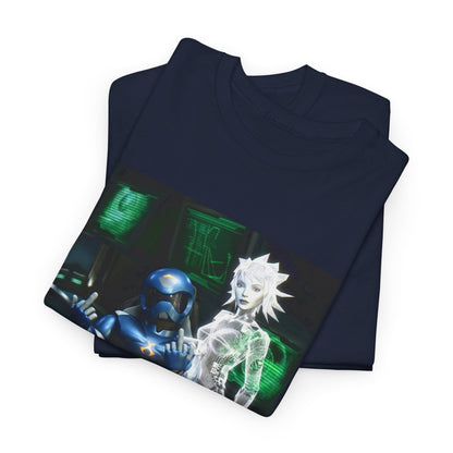 Cyborg & Hologram Flipping The Bird Tee