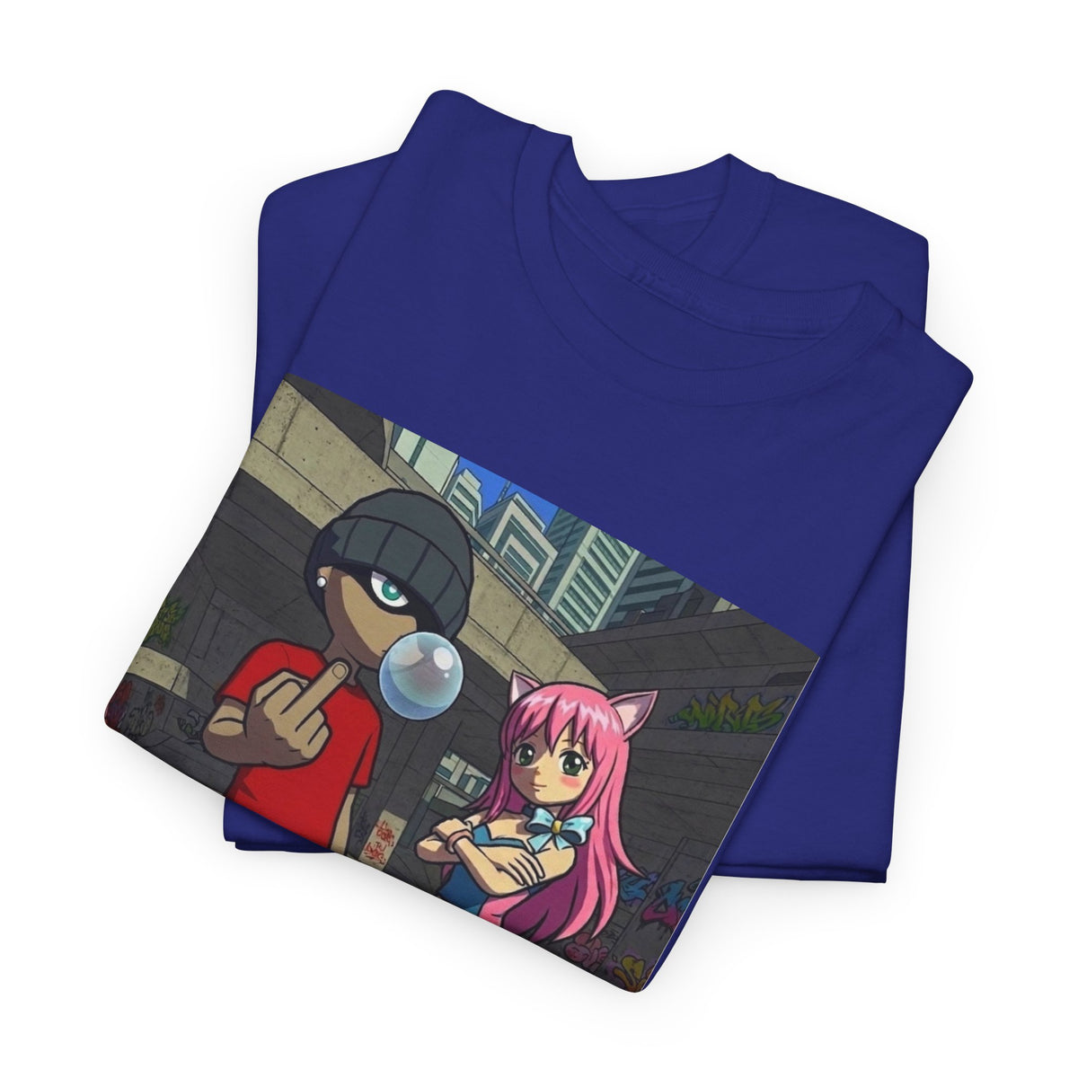 Skater Punk And Kitty Girl In Skater Park Tee