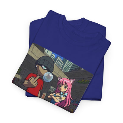 Skater Punk And Kitty Girl In Skater Park Tee