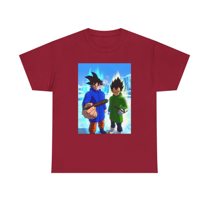Goku And Vegeta Smoking In Snowy Scene Tee