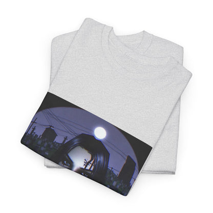 Goth Queen Smoking In Cemetery Moonlight Tee