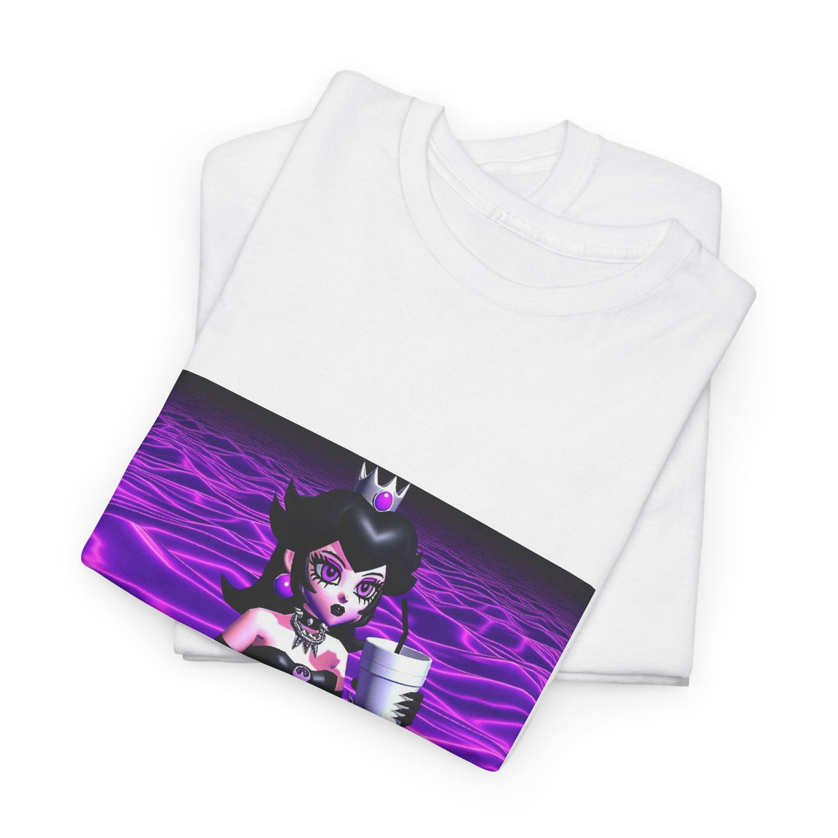 Goth Peach Wading In Purple Waves