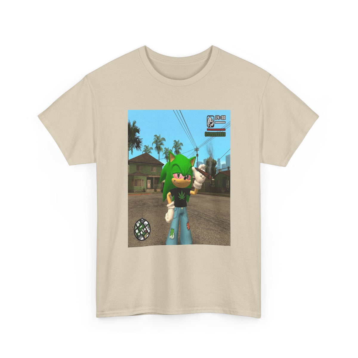Chill Green Hedgehog Smoking Blunt Tee