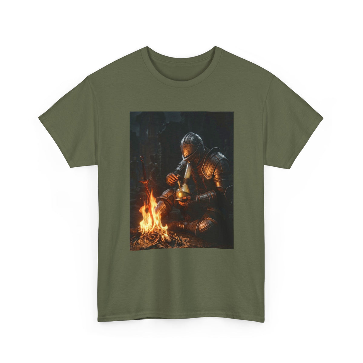 Knight Taking A Bong Break By Fire