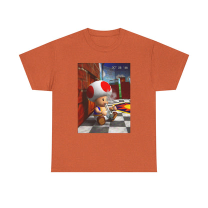 Toad Hitting Bong In Retro World Tee