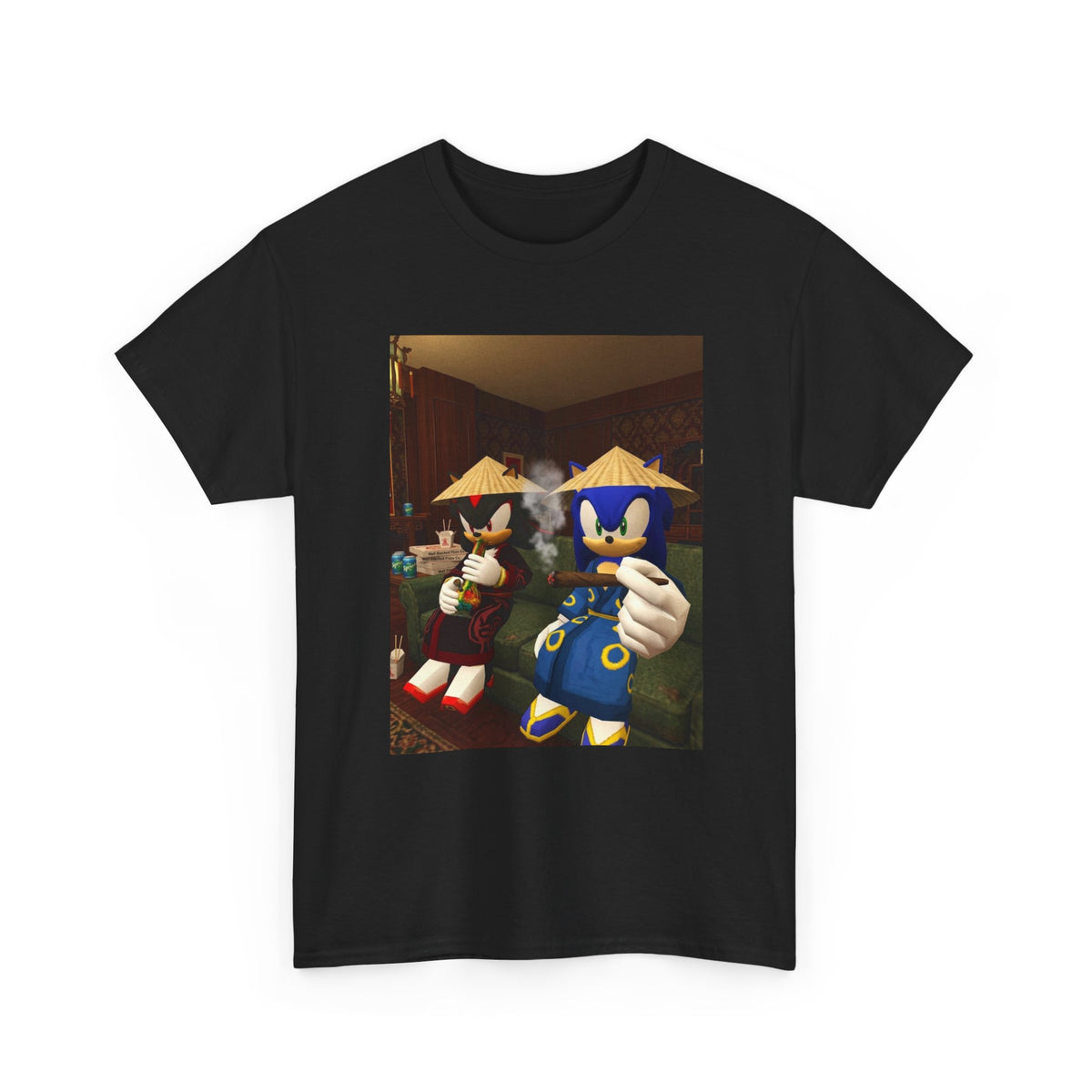 Sonic And Shadow Chilling And Smoking Tee (Design 5)