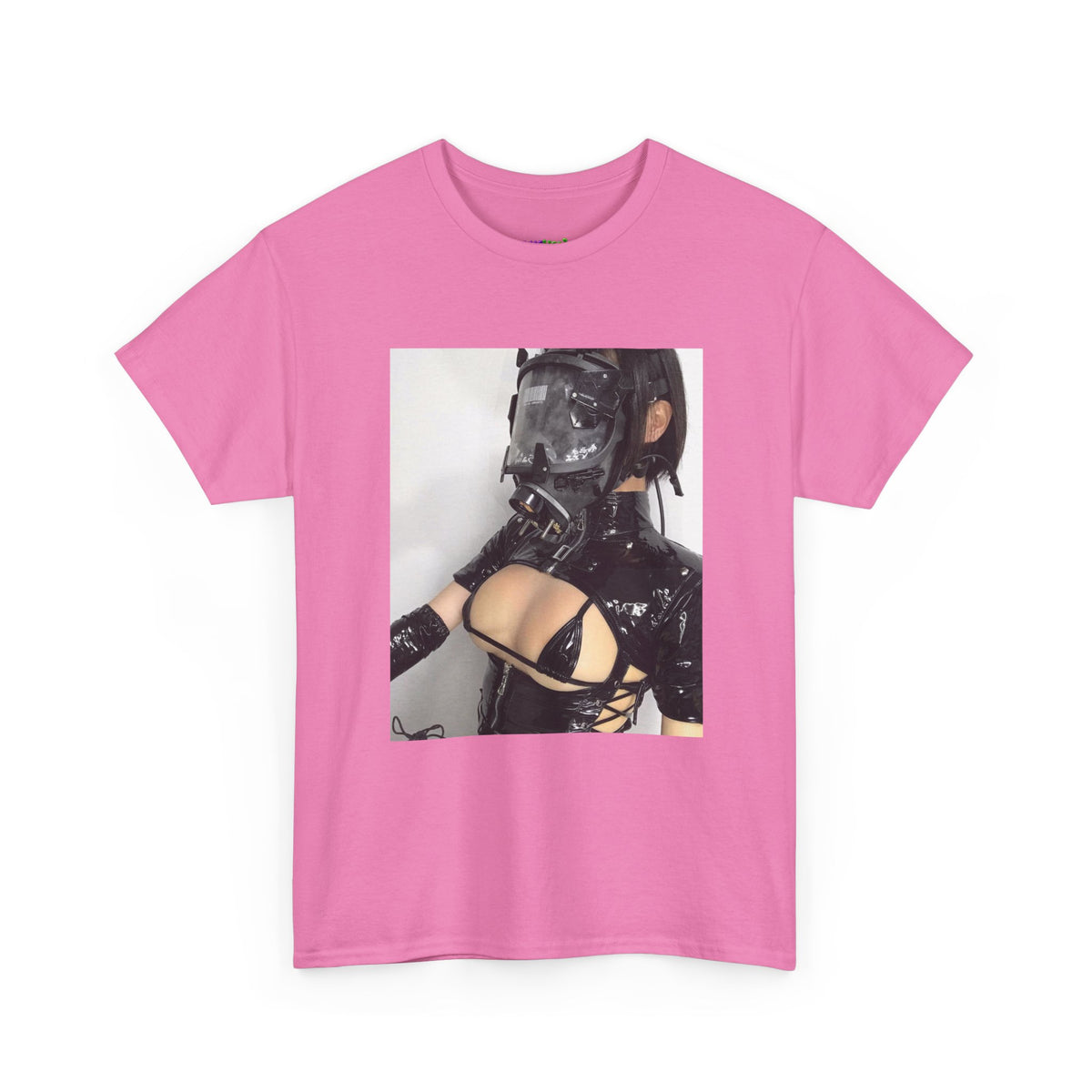 Figure Wearing Gas Mask Tee