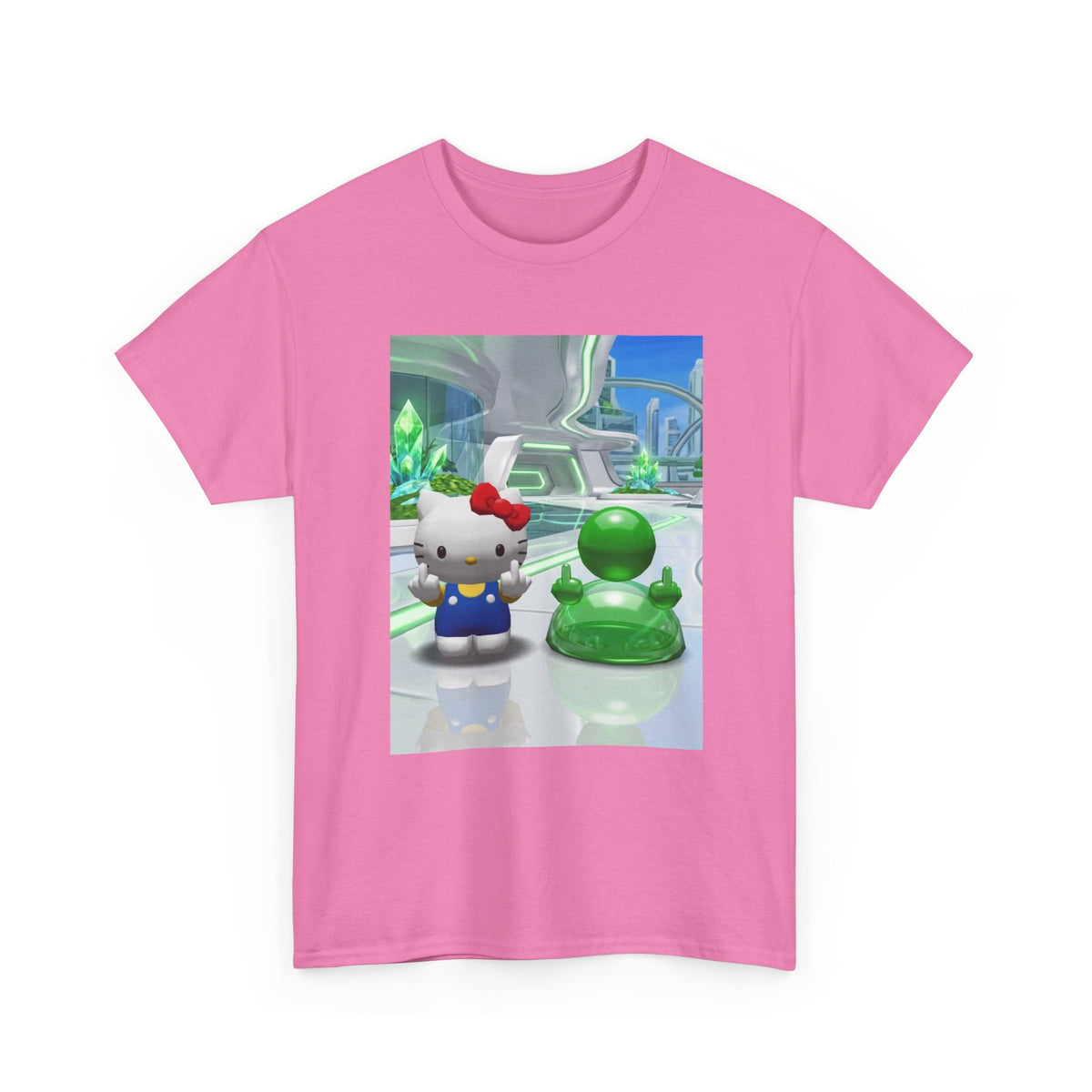 Hello Kitty And Green Blob Flipping The Bird