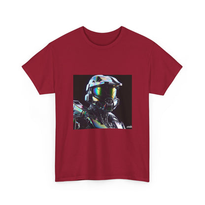 Holographic Cybernetic Sentinel Chrome Helmet Tee