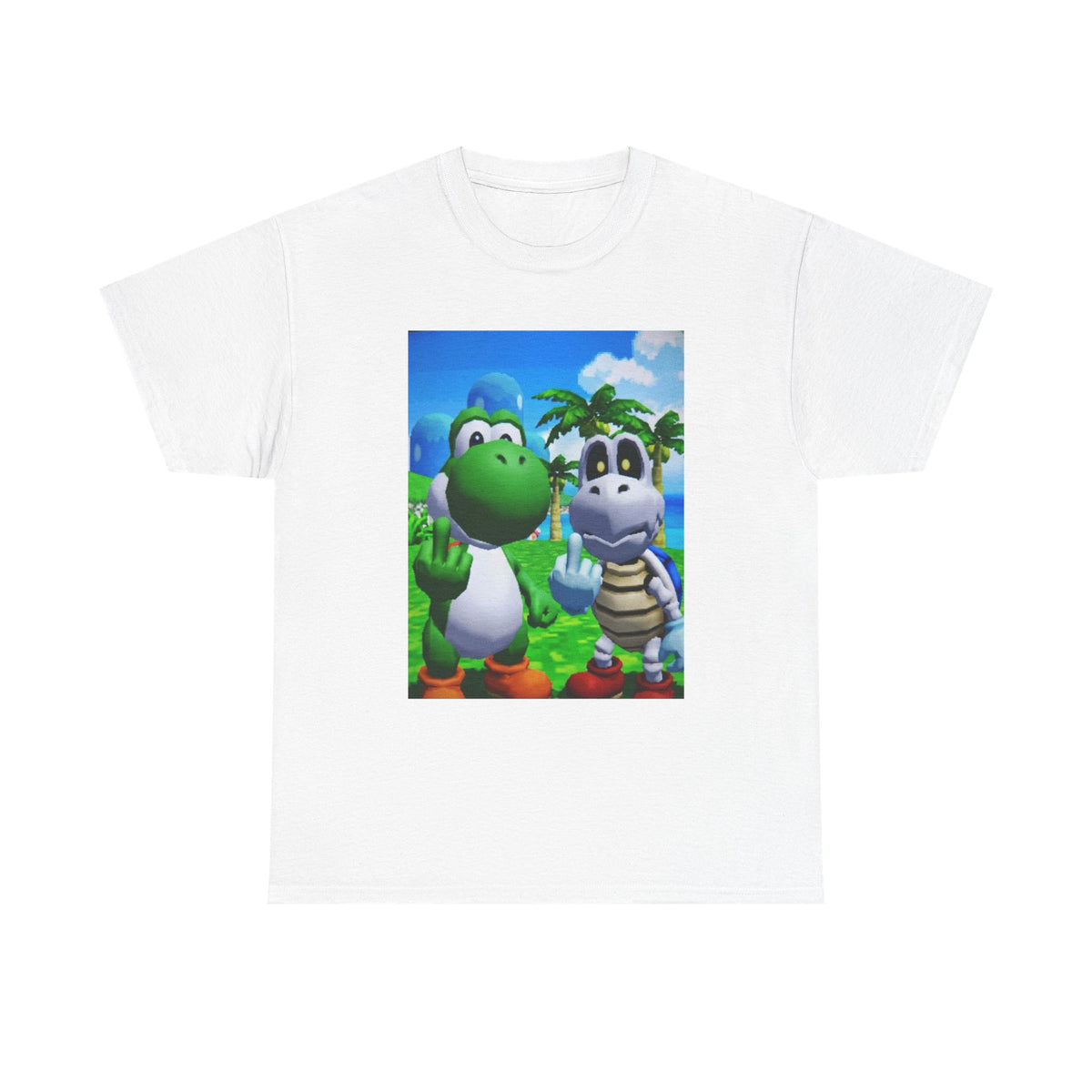 Yoshi And Dry Bones Flipping The Bird Tee