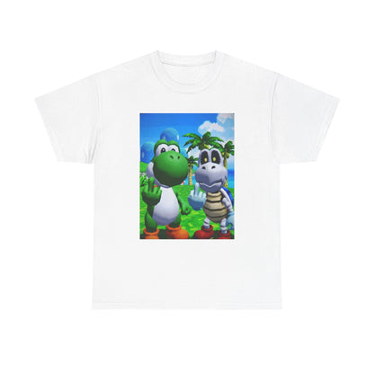 Yoshi And Dry Bones Flipping The Bird Tee