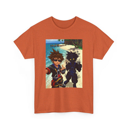 Sora And Dark Form Flipping Off At The Beach