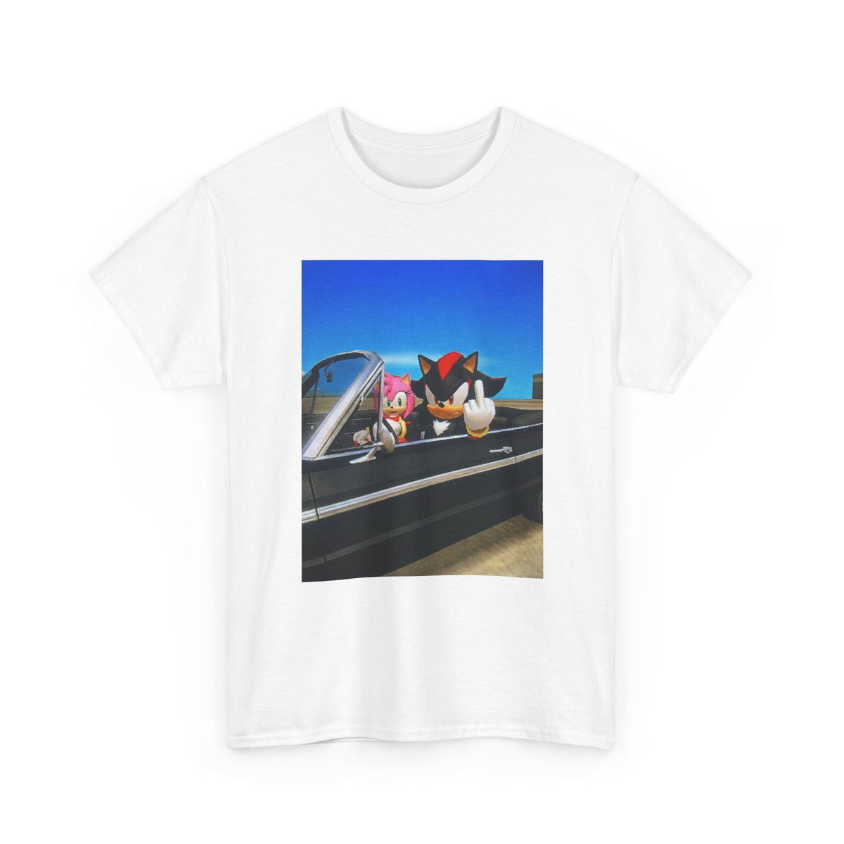 Shadow and Amy Flipping Off The World Tee