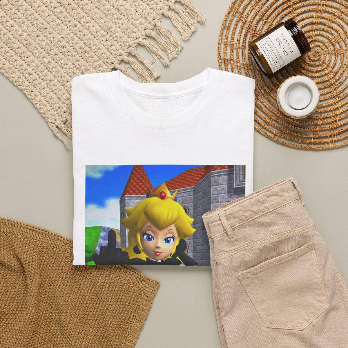Princess Peach Flipping Off With Mario