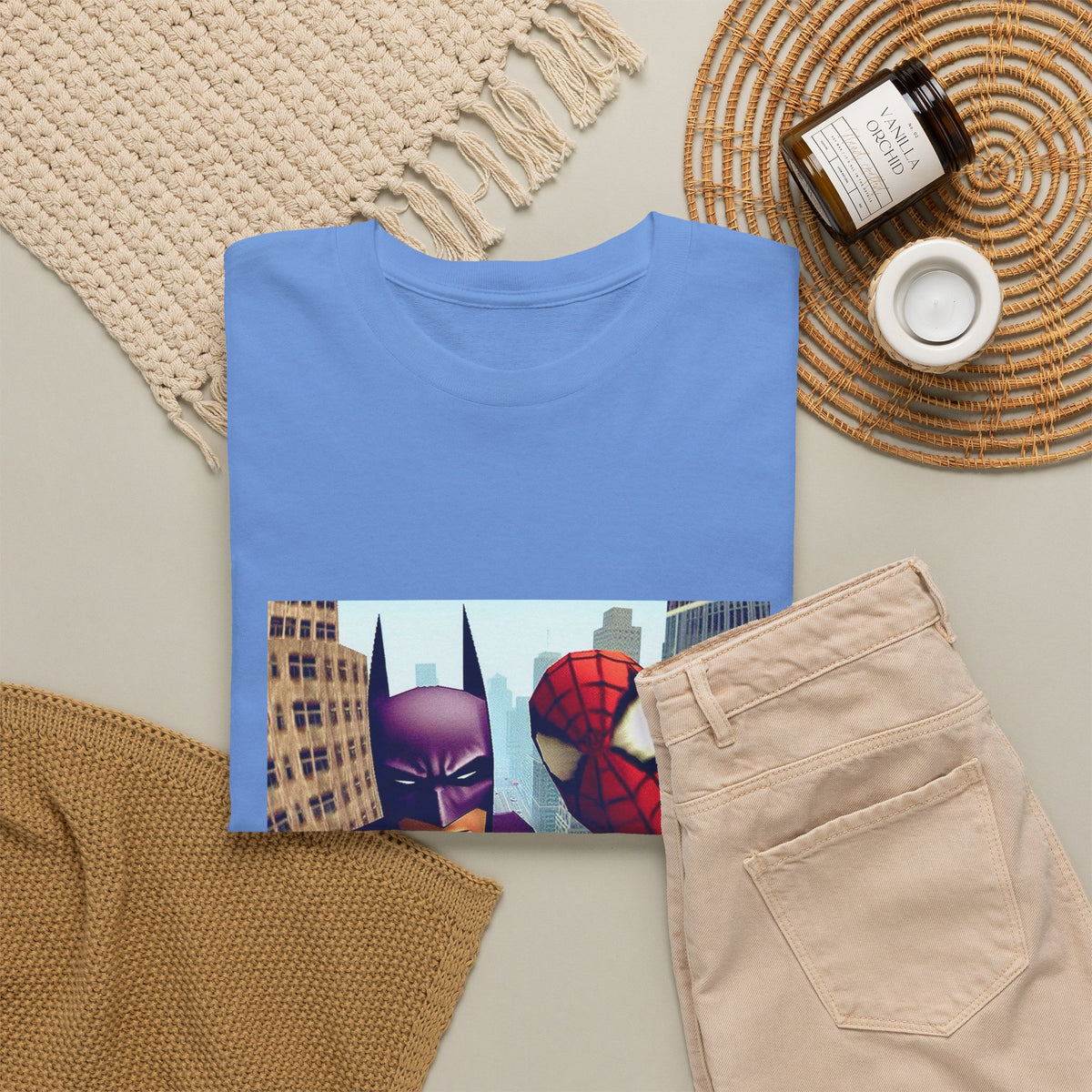 Batman Smoking, Spidey With Stacks Tee