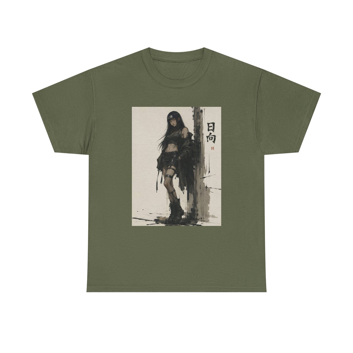 Anime Warrior Girl Leaning On Post Tee