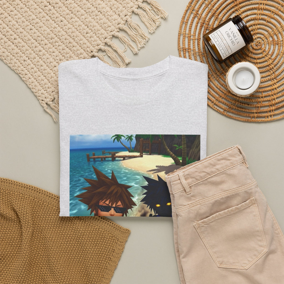 Sora And Dark Form Flipping Off At The Beach