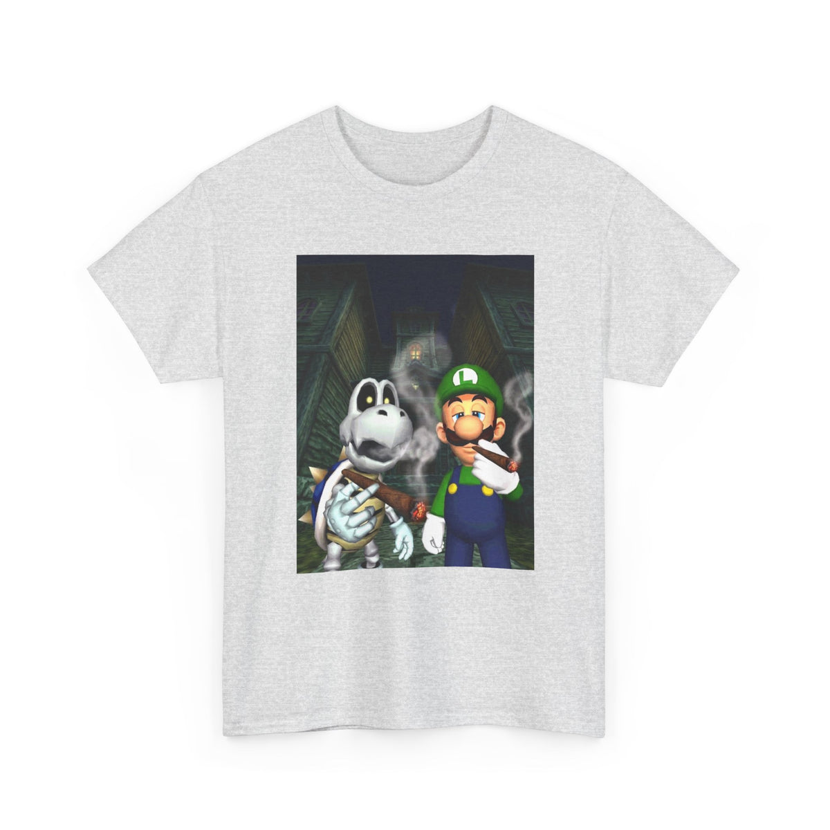 Luigi And Dry Bones Smoking In Spooky Mansion