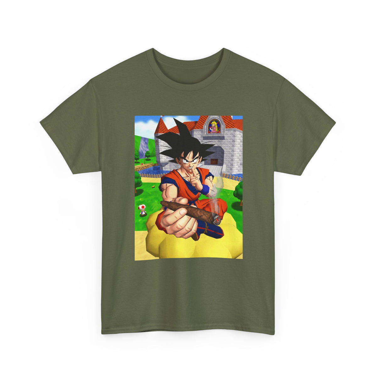 Goku Blazing On Nimbus At Mushroom Kingdom