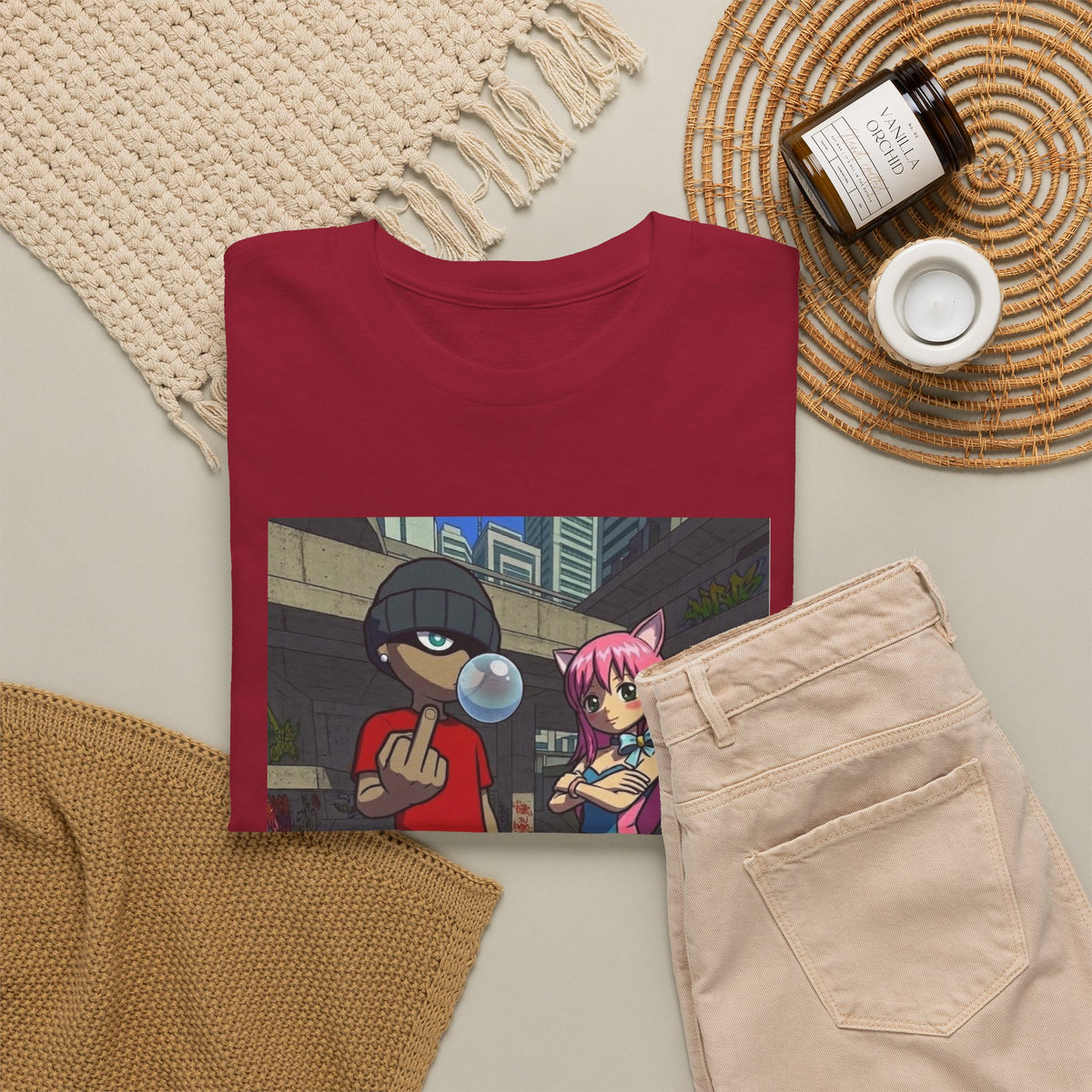Skater Punk And Kitty Girl In Skater Park Tee