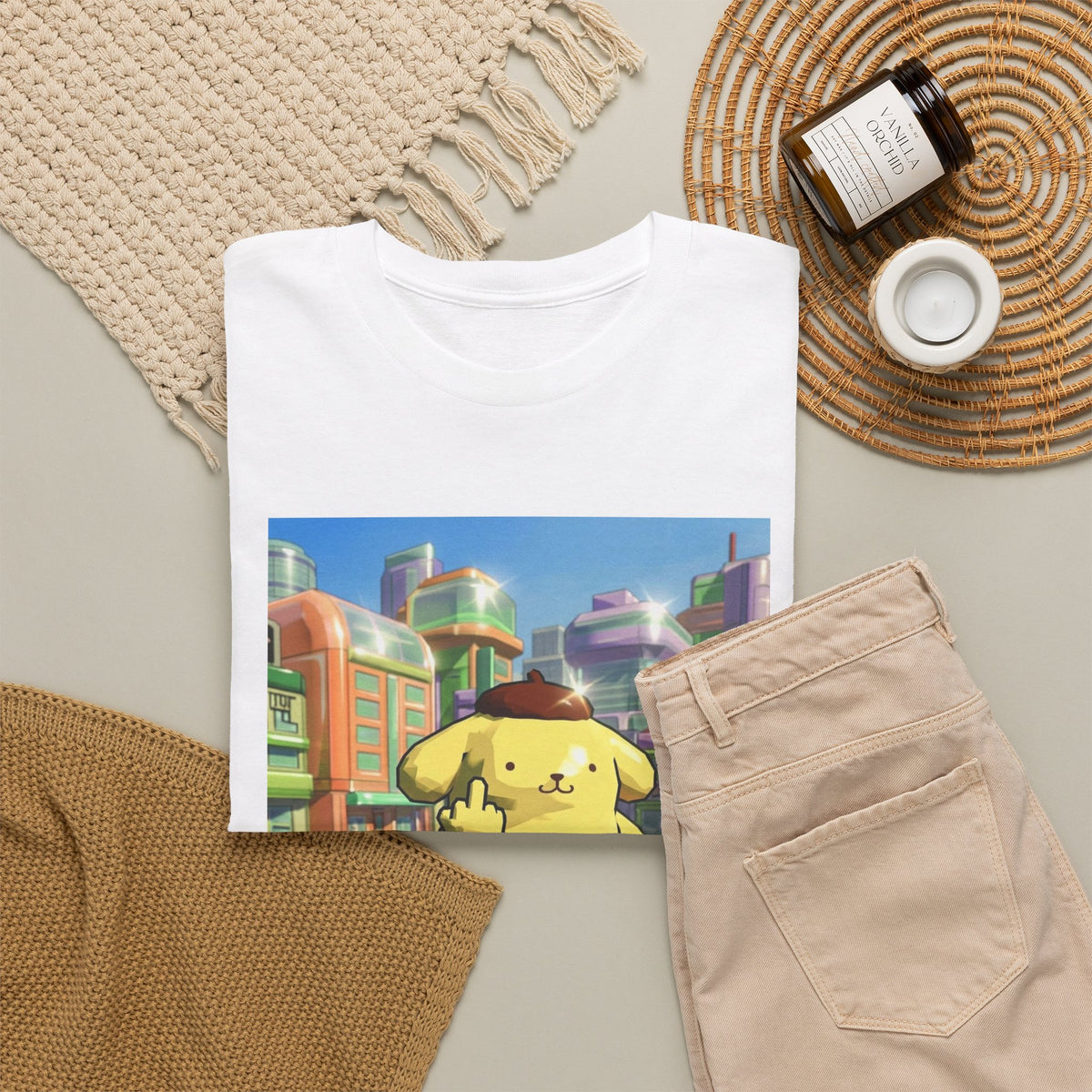 Pompompurin Flipping Bird Skate Park Tee