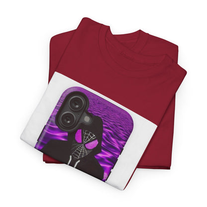 Pixelated Web-Slinger Holding Purple Drink Tee