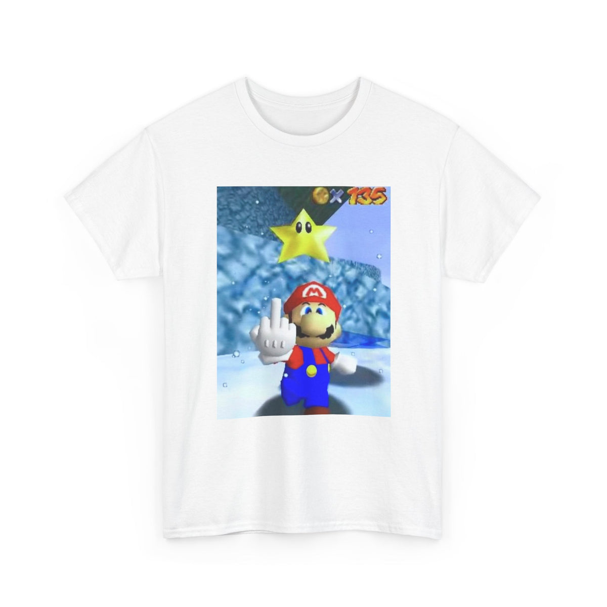 Mario Flips The Bird In Icy World Tee