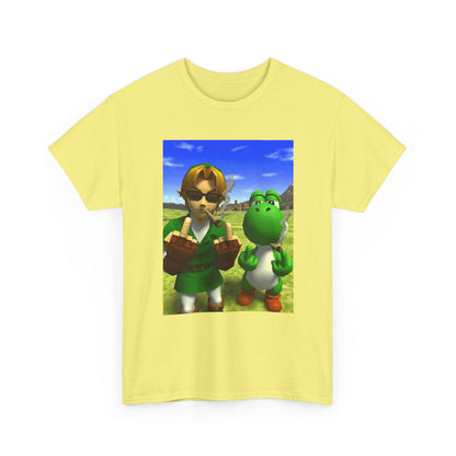 Link And Yoshi Flipping Off The World Tee