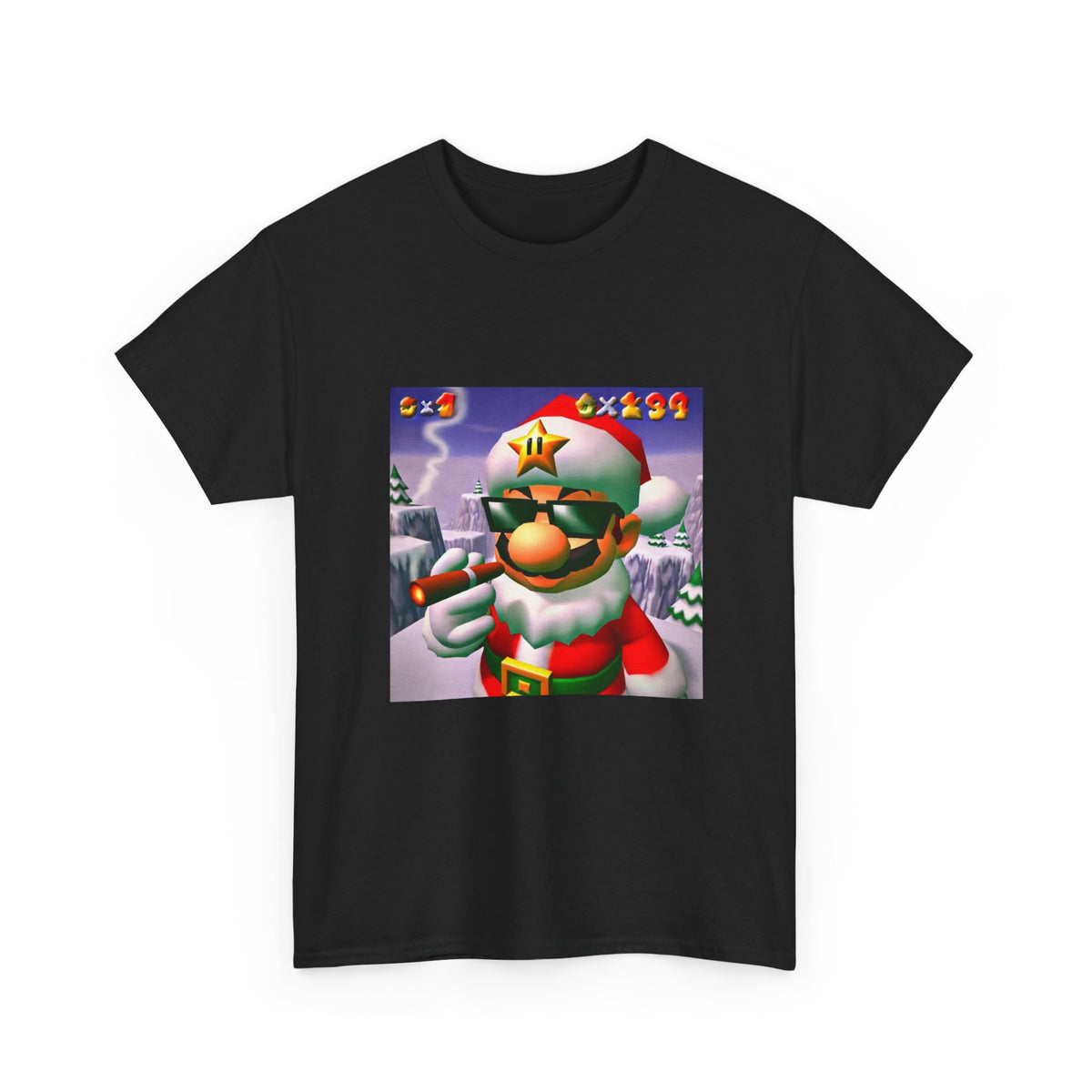 Cool Mario Santa Smoking Cigar Tee