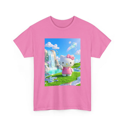 Kitty Flips The Bird In Dreamy Landscape Tee