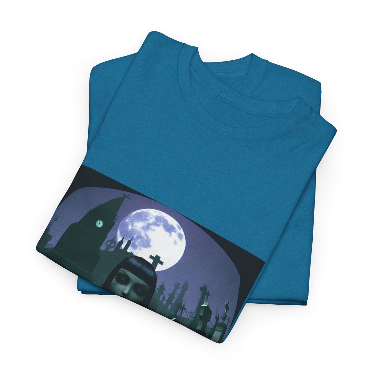 Goth Sim Smoking In Cemetery Moonlight Tee