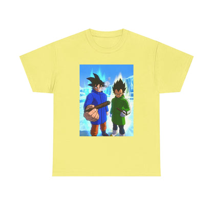 Goku And Vegeta Smoking In Snowy Scene Tee