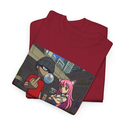 Skater Punk And Kitty Girl In Skater Park Tee