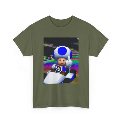 Blue Toad Flipping Off On Rainbow Road Tee