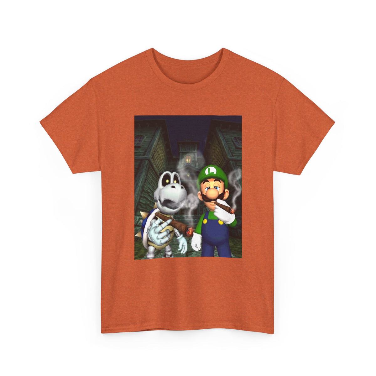 Luigi And Dry Bones Smoking In Spooky Mansion